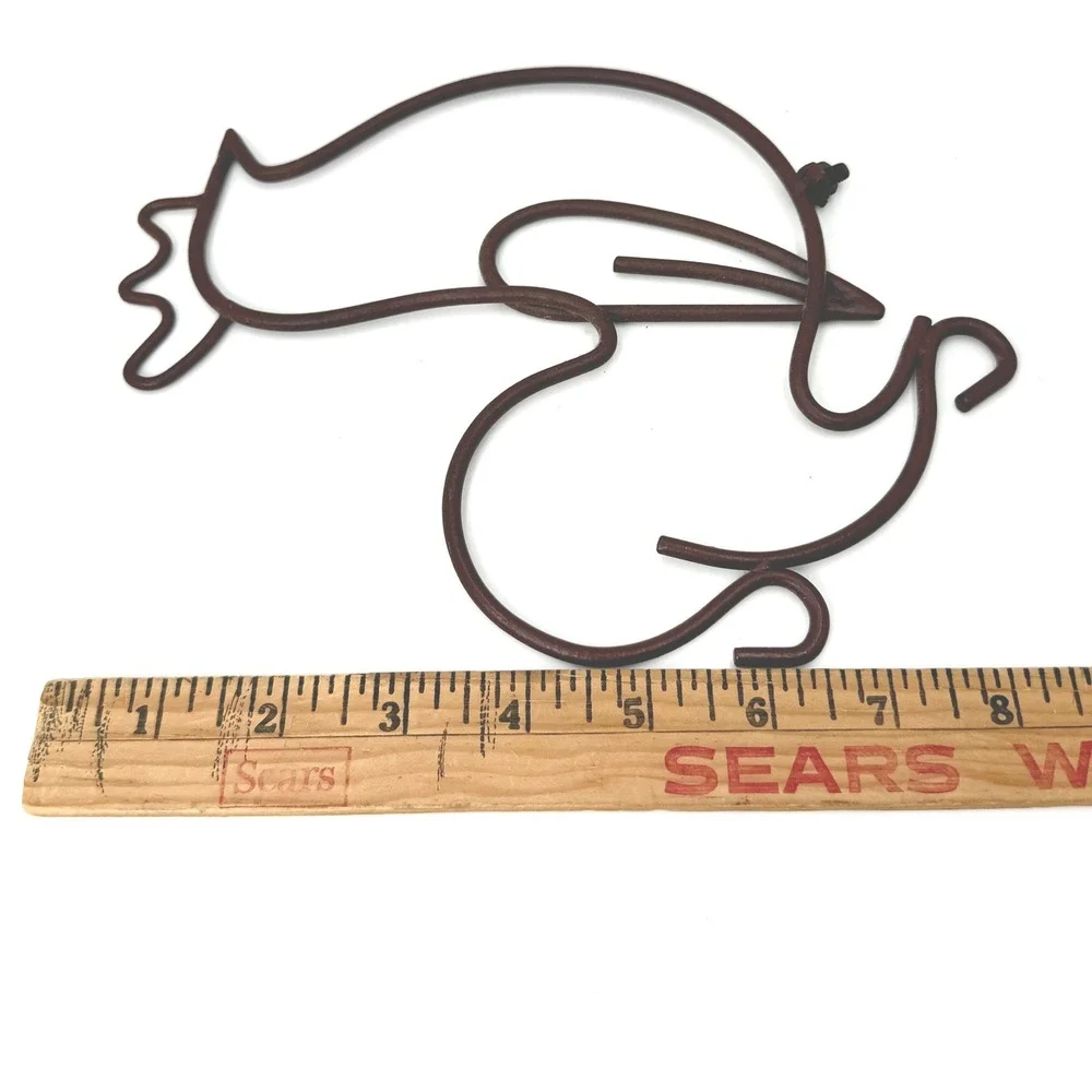 Vintage‎ Wrought Iron Rooster Trivet Wall Hook Farmhouse Rustic Kitchen Decor